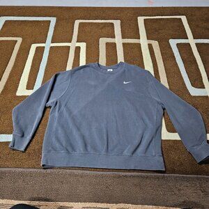 Like New - Nike Men’s Grey Crewneck Sweatshirt with White Swoosh - XXL